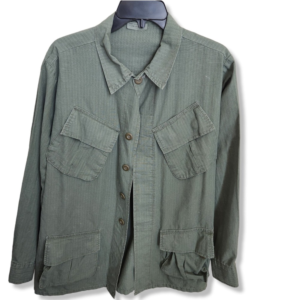 Rothco BDU Military Ripstop Jungle Jacket Green XS Slant Pockets Vietnam Green